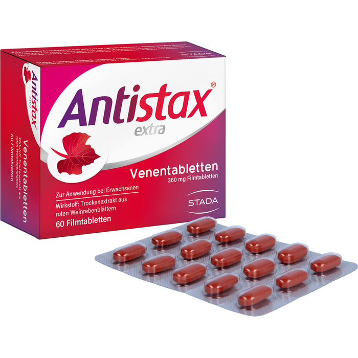 Antistax extra Venentabletten 360 mg bei schweren, geschwollenen, schmerzenden Beinen, 60 pc Tablettes