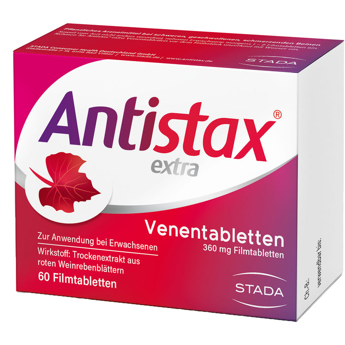 Antistax extra Venentabletten 360 mg bei schweren, geschwollenen, schmerzenden Beinen, 60 pc Tablettes
