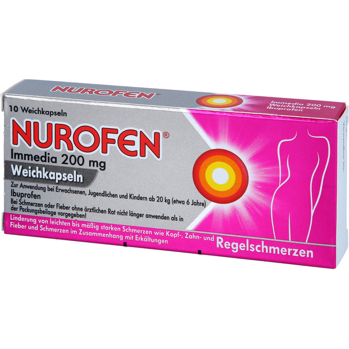 Nurofen Immedia Weichkapseln bei Regelschmerzen ab 6 Jahren 200mg, 10 pc Capsules