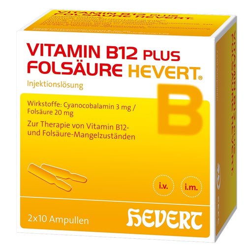 Vitamin B12 plus Folsäure Hevert, 20 St. Ampullen