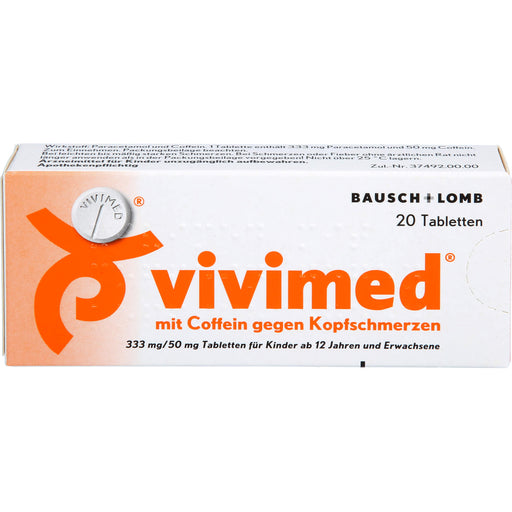 vivimed mit Coffein gegen Kopfschmerzen Tabletten, 20 St. Tabletten