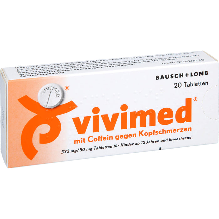 vivimed mit Coffein gegen Kopfschmerzen Tabletten, 20 pcs. Tablets