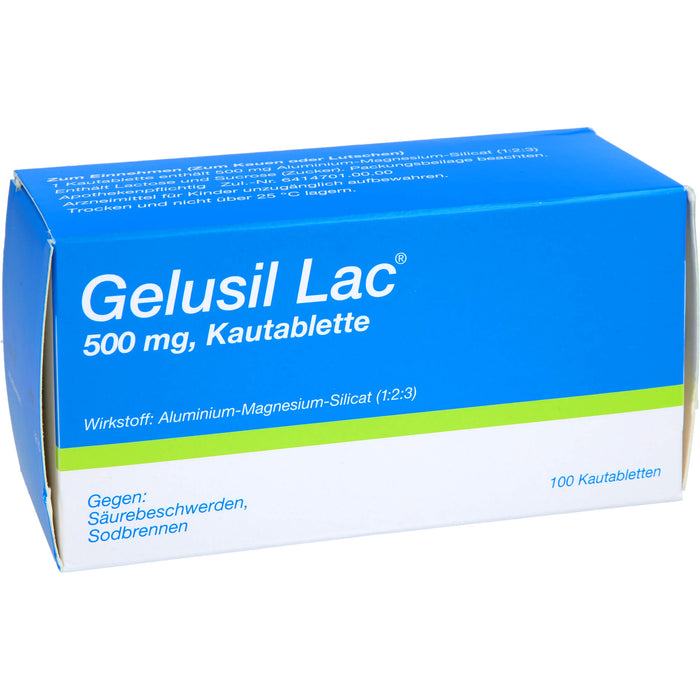 Gelusil Lac Kautabletten gegen Säurebeschwerden, Sodbrennen, 100 pcs. Tablets