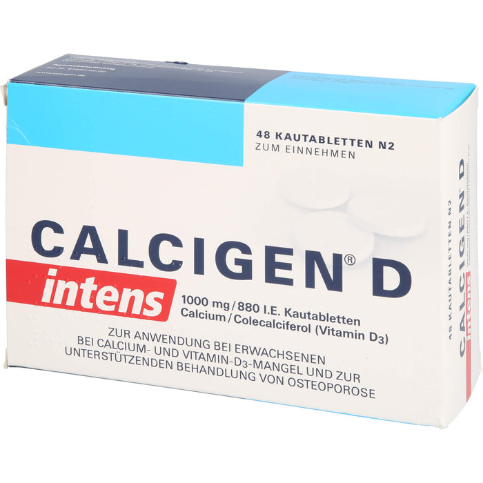 Calcigen D intens 1000 mg / 880 I.E. Kautabletten bei Calcium und Vitamin D3-Mangel, 48 pc Tablettes