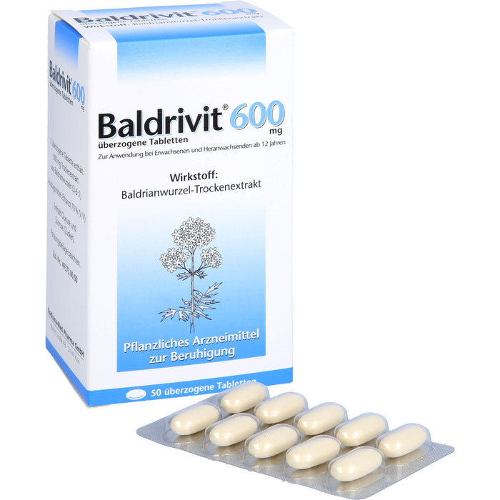 Baldrivit 600 mg Tabletten zur Beruhigung, 50 pcs. Tablets