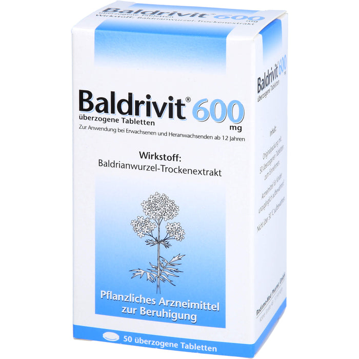Baldrivit 600 mg Tabletten zur Beruhigung, 50 pcs. Tablets