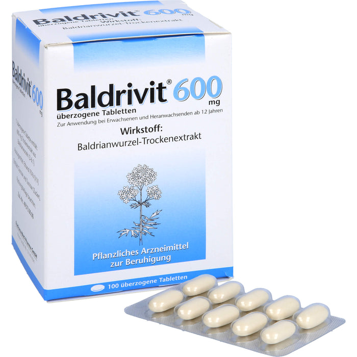 Baldrivit 600 mg Tabletten zur Beruhigung, 100 pc Tablettes