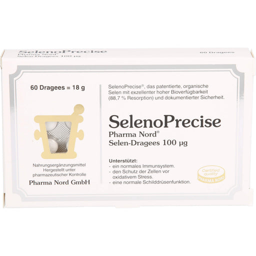 Pharma Nord SelenoPrecise 100ug Selen Dragees unterstützt ein normales Immunsystem, 60 St. Tabletten