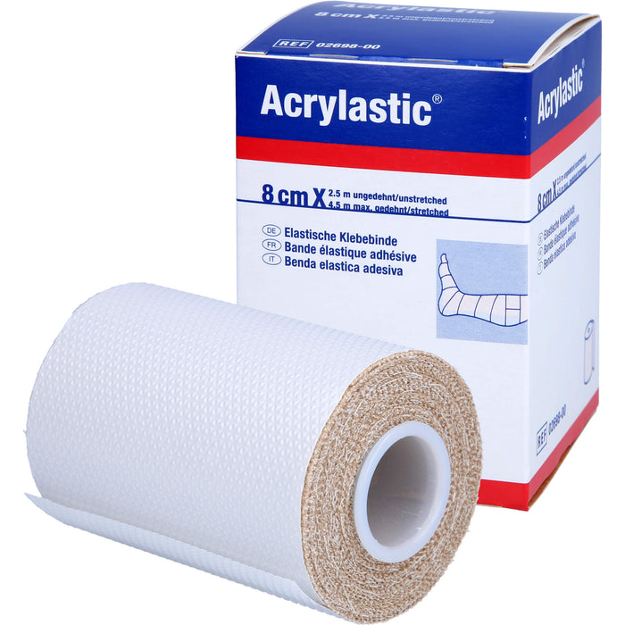 Acrylastic elastische Klebebinde 2,5 m x 8 cm für empfindliche Haut, 1 pcs. Bandage