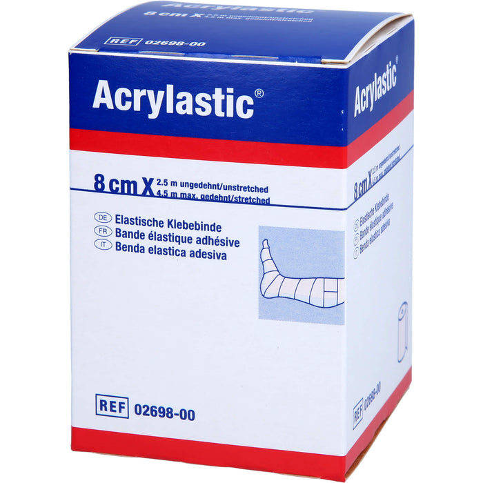 Acrylastic elastische Klebebinde 2,5 m x 8 cm für empfindliche Haut, 1 pcs. Bandage