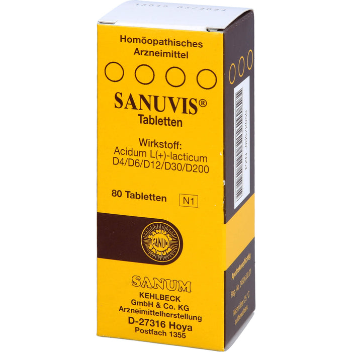 SANUM-KEHLBECK Sanuvis Tabletten, 80 pcs. Tablets