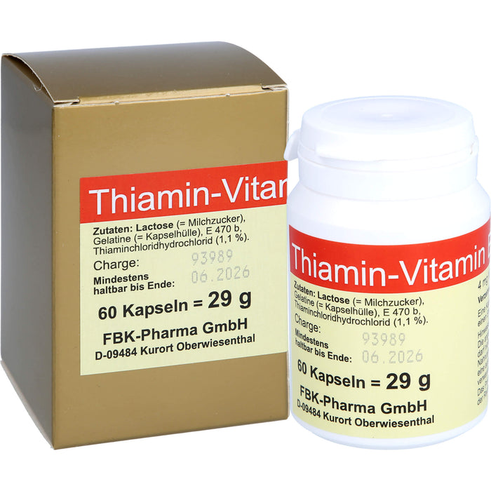 FBK-Pharma Thiamin Vitamin B1 Kapseln, 60 pcs. Capsules