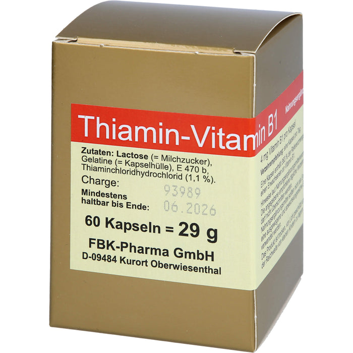 FBK-Pharma Thiamin Vitamin B1 Kapseln, 60 pcs. Capsules