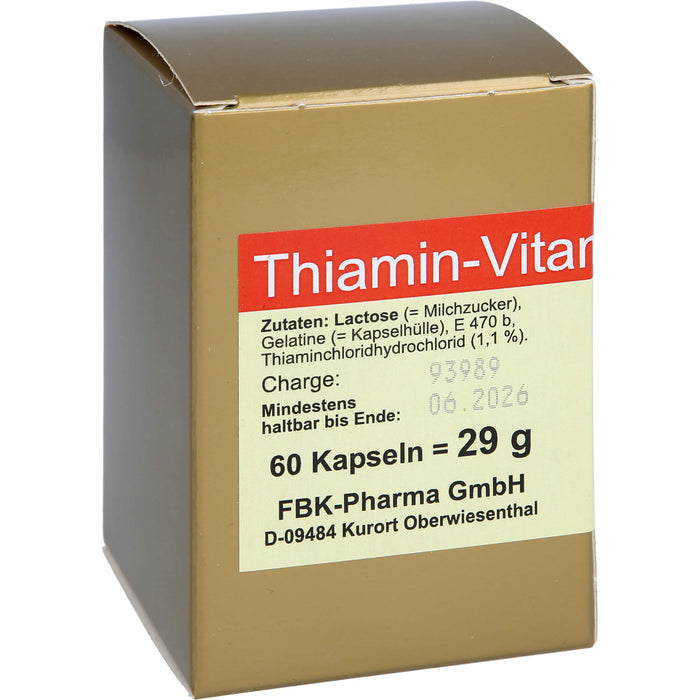 FBK-Pharma Thiamin Vitamin B1 Kapseln, 60 pcs. Capsules
