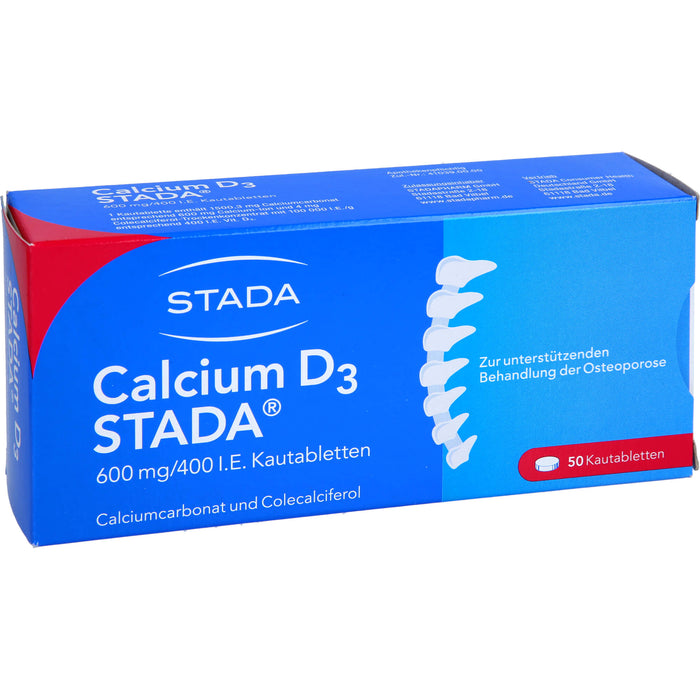 STADA Calcium D3 600 mg/400 I.E. Kautabletten, 50 pcs. Tablets