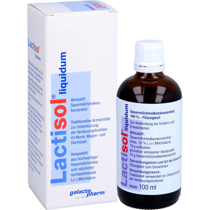 Lactisol liquidum zur Unterstützung der Verdauungsfunktion im Mund-, Magen- und Darmtrakt, 100 ml Solution