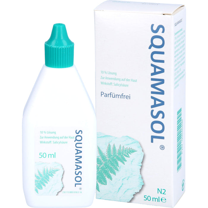 Squamasol 10 % Lösung zur Lösung von Schuppen und Krusten bei Kopfhauterkrankungen, 50 ml Lösung