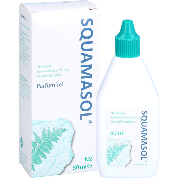 Squamasol 10 % Lösung zur Lösung von Schuppen und Krusten bei Kopfhauterkrankungen, 50 ml Lösung