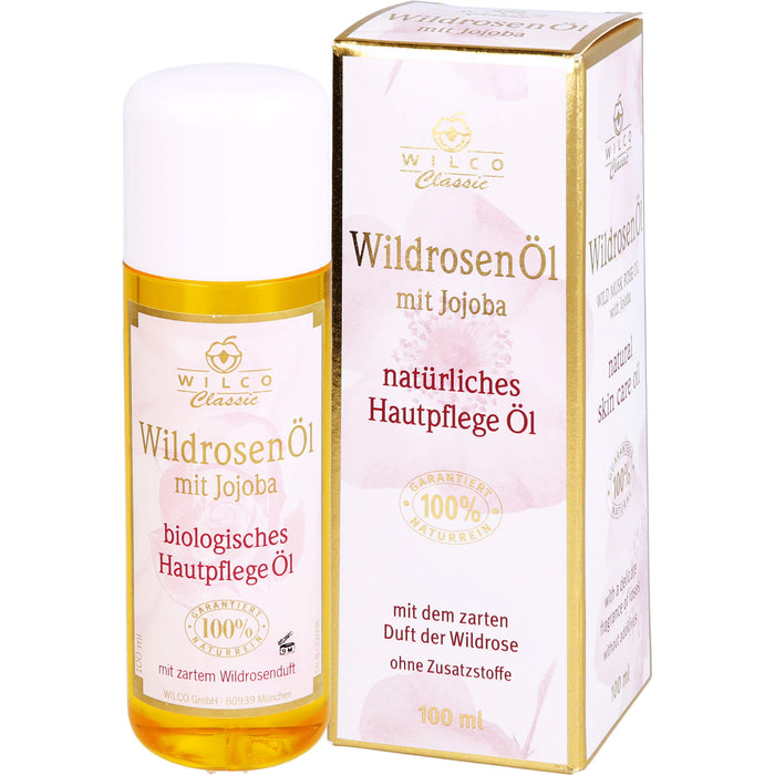 WILCO Wildrosen Öl 100% naturrein mit Jojoba, 100 ml Öl