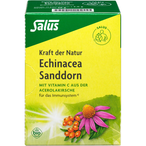 Salus Kraft der Natur Echinacea Sanddorn Kräuter-Früchtetee für das Immunsystem mit natürlichem Vitamin C aus der Acerolakirsche, 15 St. Filterbeutel