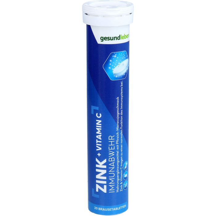Gesund Leben Zink + Vitamin C Brausetabletten für die Immunabwehr, 20 St. Brausetabletten