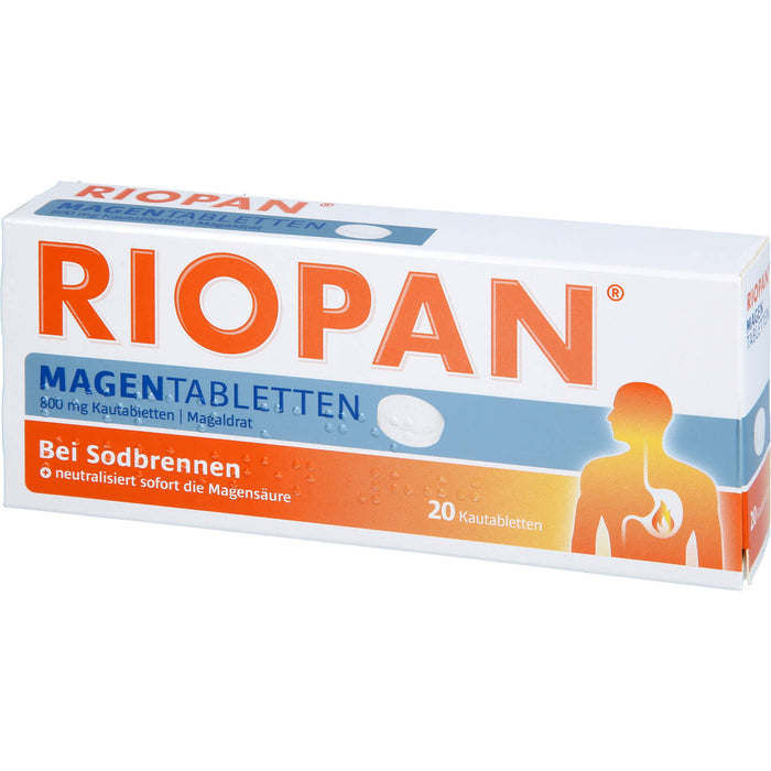 RIOPAN Magentabletten bei Sodbrennen Kautabletten, 20 pc Tablettes