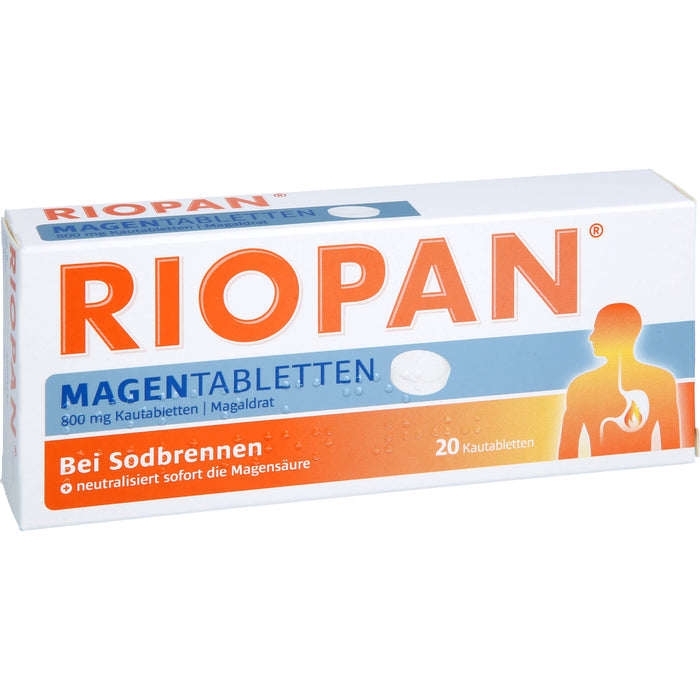 RIOPAN Magentabletten bei Sodbrennen Kautabletten, 20 pc Tablettes
