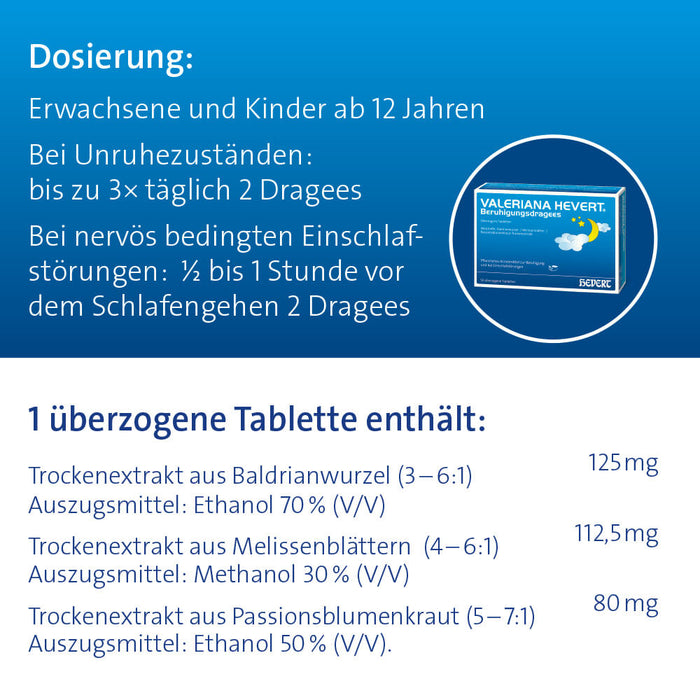 Valeriana Hevert Beruhigungsdragees, 100 St. Tabletten