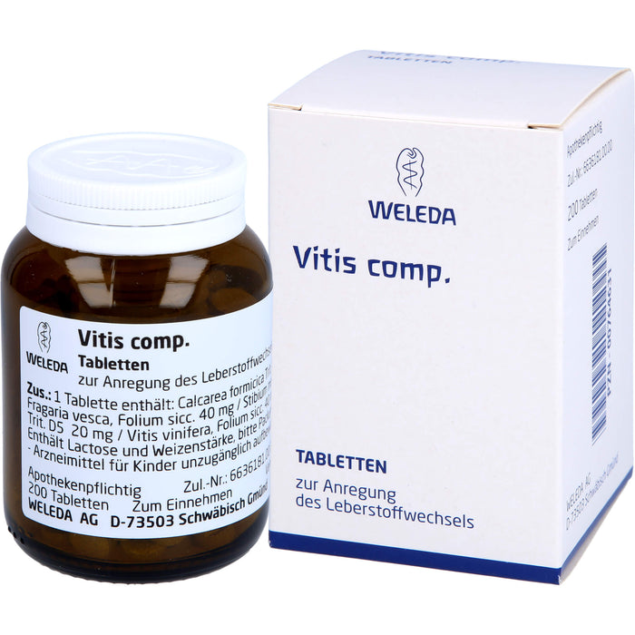 WELEDA Vitis comp. Tabletten zur Anregung des Leberstoffwechsels, 200 pc Tablettes