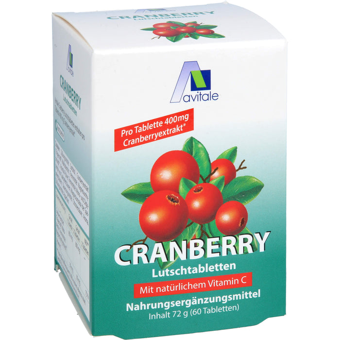 Avitale Cranberry Lutschtabletten mit natürlichem Vitamin C, 60 pc Tablettes