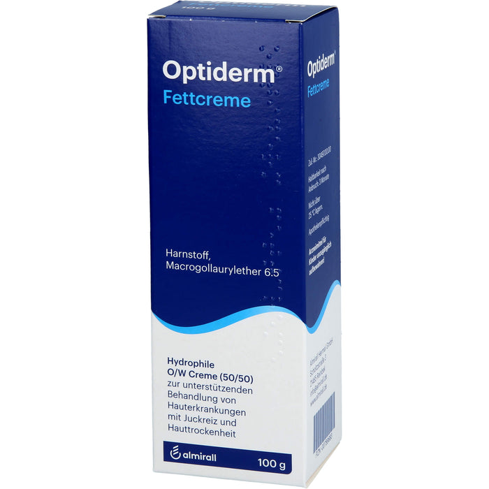 Optiderm Fettcreme für die Juckreizlinderung bei besonders trockener Haut, 100 g Crème
