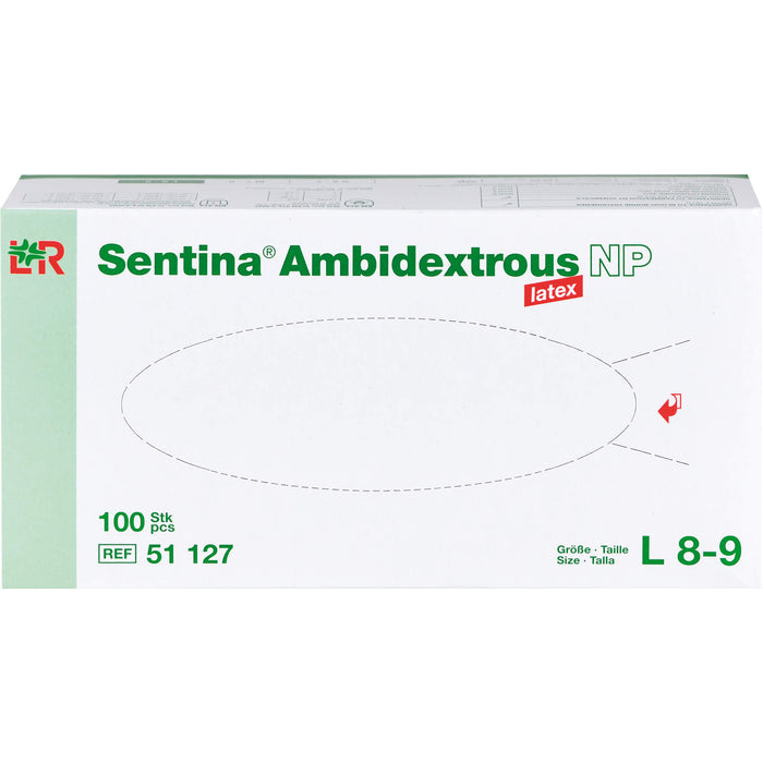 Sentina Ambidextrous Latex Gr. L unsterile Untersuchungshandschuhe, 100 pc Gants