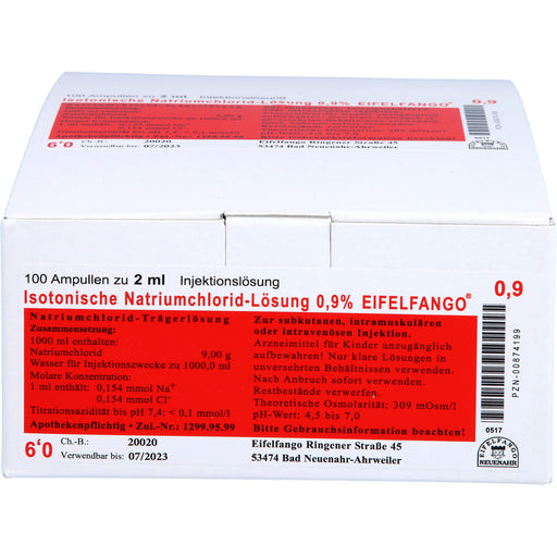 Isotonische Natriumchlorid-Lösung 0,9 % EIFELFANGO®, Ampullen 2 ml, 100X2 ml ILO