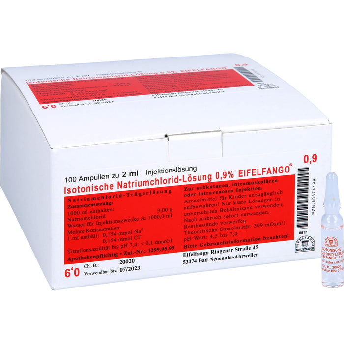 Isotonische Natriumchlorid-Lösung 0,9 % EIFELFANGO®, Ampullen 2 ml, 100X2 ml ILO