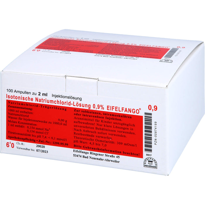 Isotonische Natriumchlorid-Lösung 0,9 % EIFELFANGO®, Ampullen 2 ml, 100X2 ml ILO
