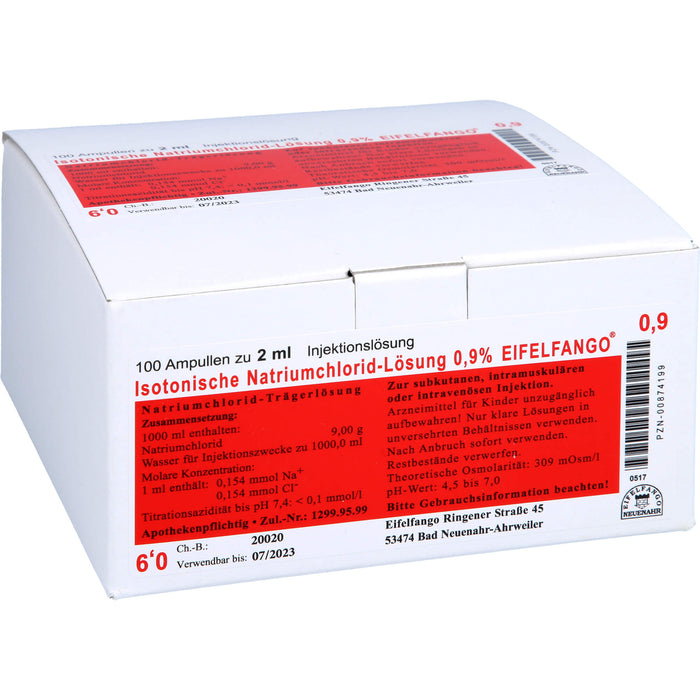 Isotonische Natriumchlorid-Lösung 0,9 % EIFELFANGO®, Ampullen 2 ml, 100X2 ml ILO