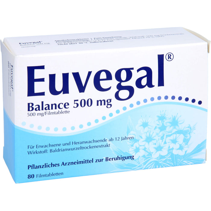 Euvegal Balance 500 mg Filmtabletten zur Beruhigung, 80 St. Tabletten