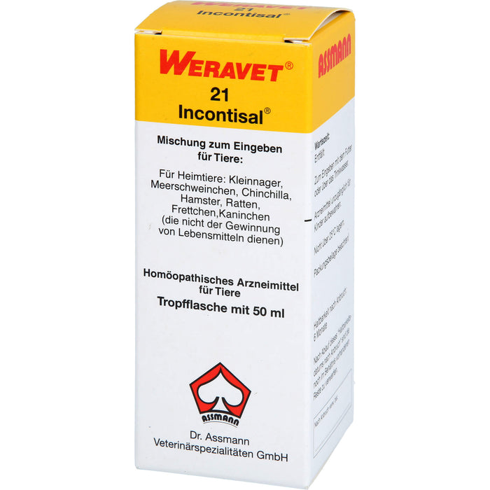Weravet 21 Incontisal Mischung für Heimtiere, 50 ml Solution
