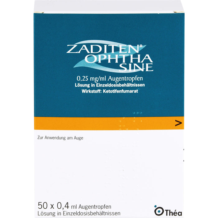 Zaditen ophtha sine 0,25 mg/ml kohlpharma Augentropfen in Einzeldosisbehältnissen, 50 pc Pipettes à dose unique