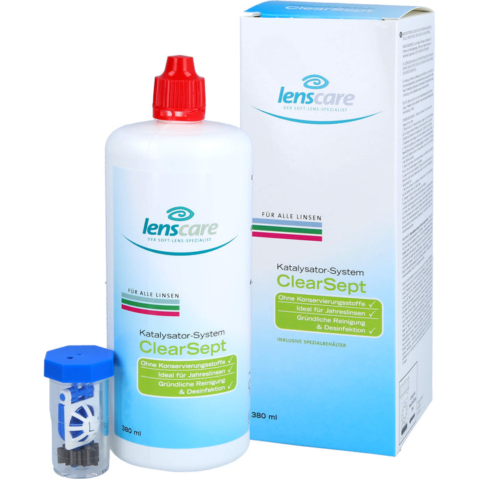 Lenscare ClearSept 380ml + Behälter, 1 pc Paquet combiné