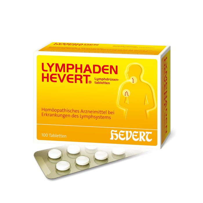 Lymphaden Hevert Lymphdrüsentabletten bei Schwellung und Entzündung der Lymphdrüsen, 100 pcs. Tablets