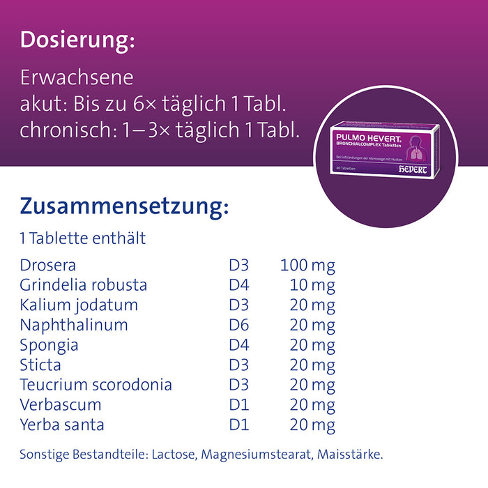 Pulmo Hevert Bronchialcomplex, 40 St. Tabletten
