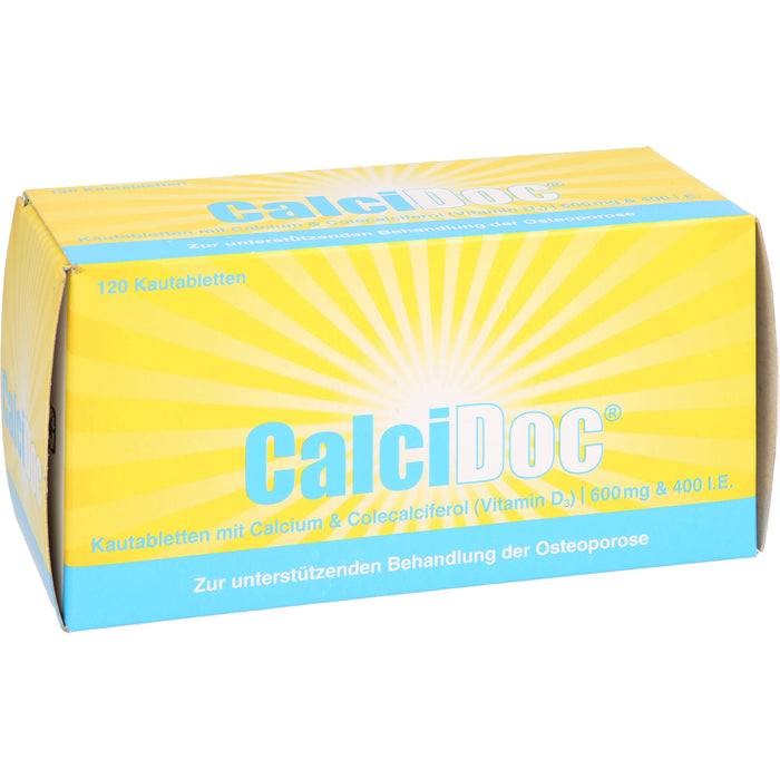 CalciDoc 600 mg/400 I.E. Kautabletten zur unterstützenden Behandlung der Osteoporose, 120 pcs. Tablets