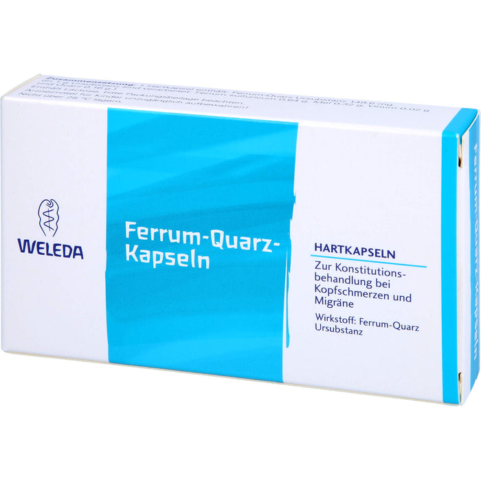 WELEDA Ferrum-Quarz-Kapseln zur Behandlung von Migräne und gefäßbedingten Kopfschmerzen, 20 pcs. Capsules