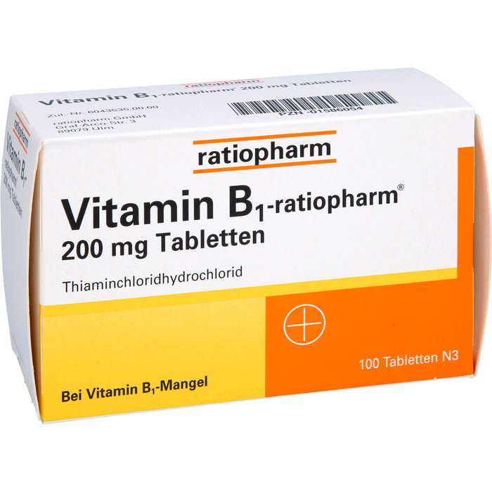 Vitamin B1-ratiopharm 200 mg Tabletten, 100 pc Tablettes