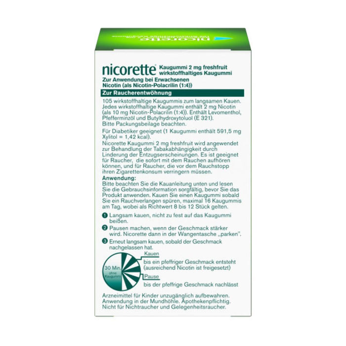 nicorette Kaugummi 2 mg Nicotin zuckerfrei freshfruit, 105 pcs. Chewing gum