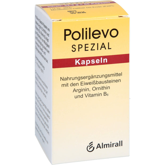 Polilevo spezial Kapseln mit Arginin, Ornithin und Vitamin B6, 60 pc Capsules