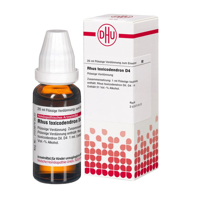 DHU Rhus toxicodendron D4 Dilution, 20 ml Solution