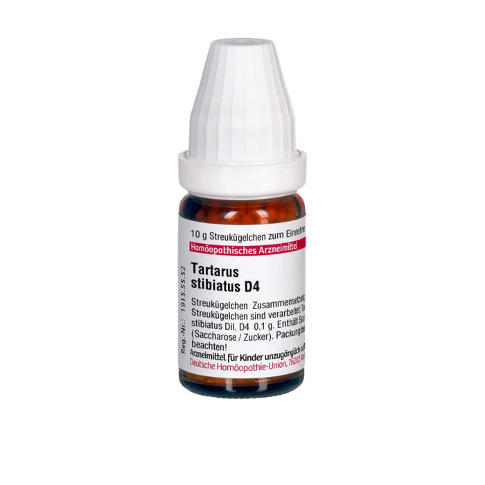 Tartarus stibiatus D4 DHU Globuli, 10 g Globules