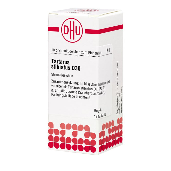 Tartarus stibiatus D30 DHU Globuli, 10 g Globules